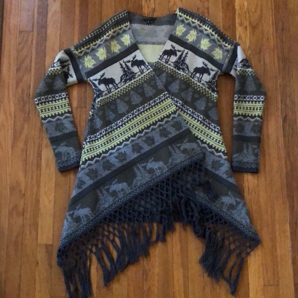 THEORY - Fair Isle Cascade Cardigan - Picture 1 of 5